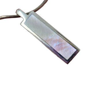 Sterling Silver 925 Pendant Necklace 20" Chain Lobster Clasp Mother Pearl ? 7706